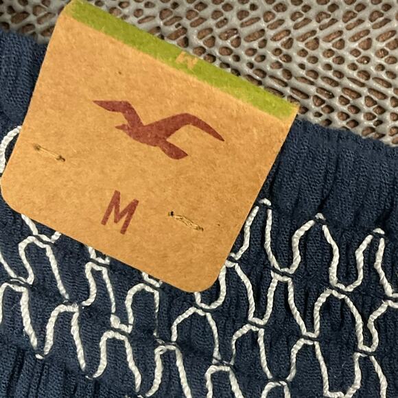 HOLLISTER Mini Skirt Blue Embroidered NWT NEW Pull On Pleated sz M Y2K Boho - Picture 6 of 12